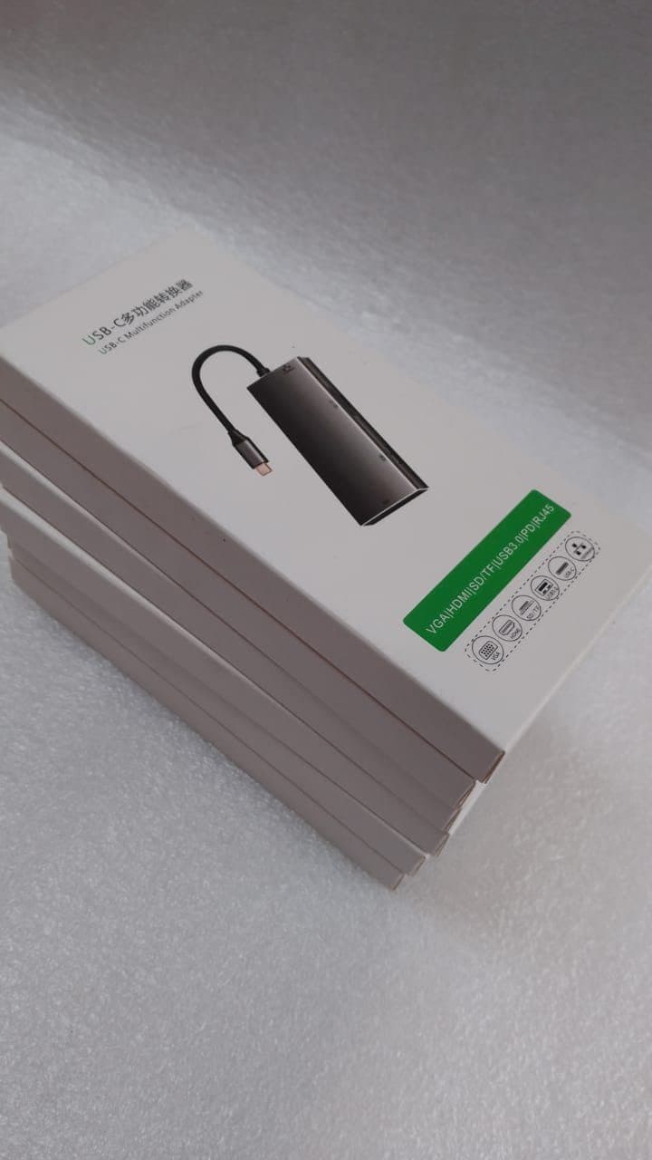 HUB Multipuerto Adaptador 8 en 1 Tipo C Estacion de acoplamiento Docking para 8 dispositivos marca Zenhon - Docking HUB Multipuerto USB | Tipo C 