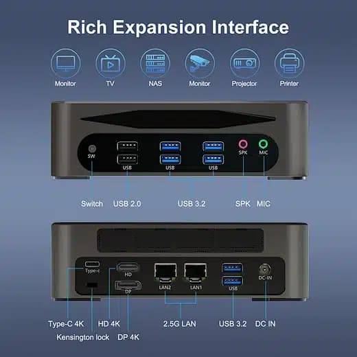 Mini PC NUC Intel Core i7-1360P 64Gb DDR5 512G SSD+1TB HDD BT WIFI 6 marca Hystou - Mini PC Industrial | NUC | OPS