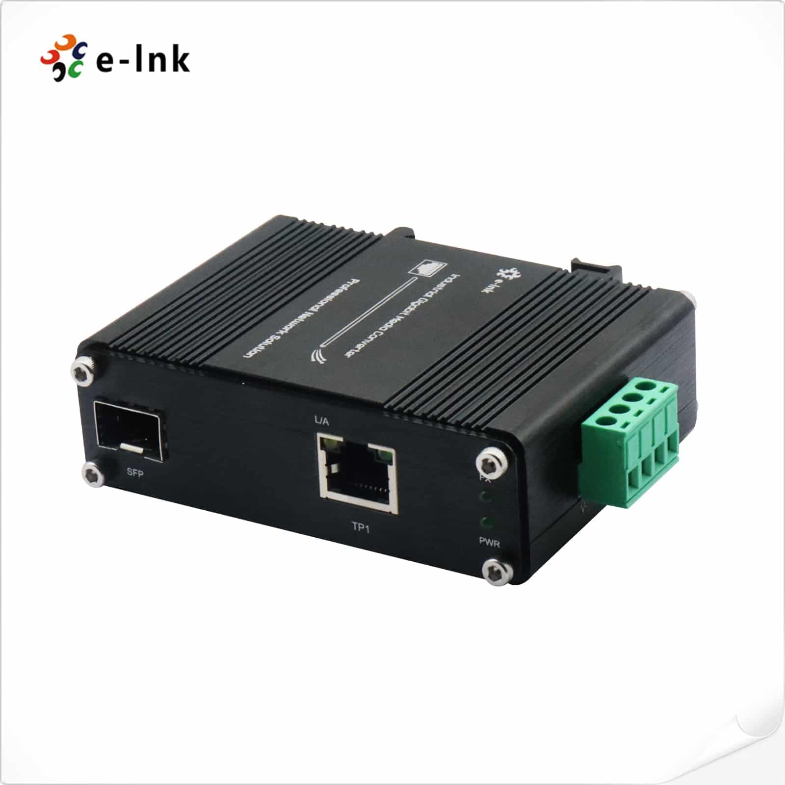 Media Converter Industrial RJ45 Ethernet Gigabit a SFP 1Gb Din-Rail E-Link marca E-Link - Conversores Media Converter
