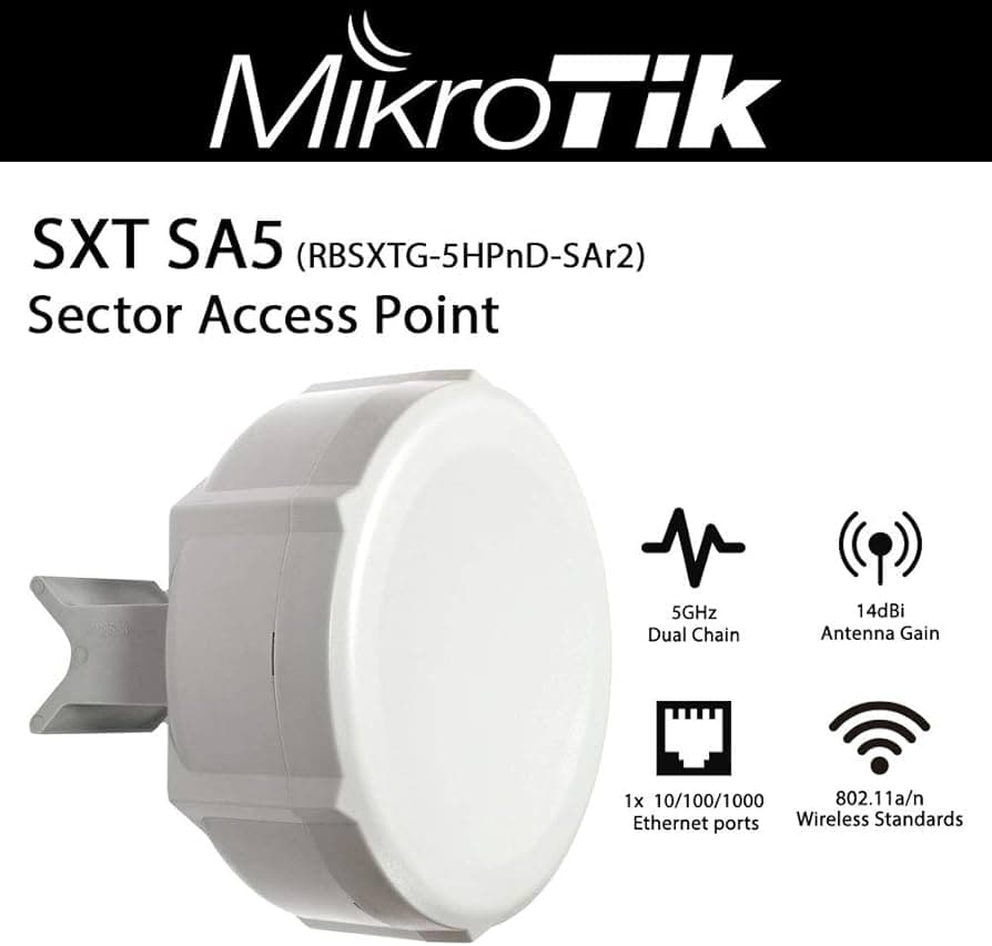 Mikrotik RBSXTG-5HPacD-SA Outdoor 11ac 13dBi 90deg 5GHz Antena OSL4 marca Mikrotik - Mikrotik Routers | AP | Switch