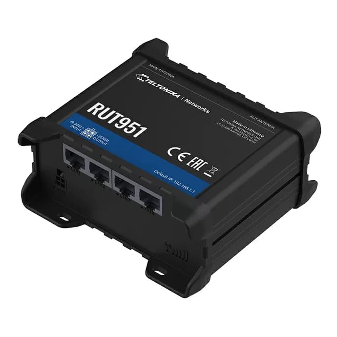 Router Industrial Teltonika RUT951, Dual-SIM 4G/5G LTE, 4 Port RJ45, WiFi, IoT. marca Teltonika - Switch Industrial DIN-Rail