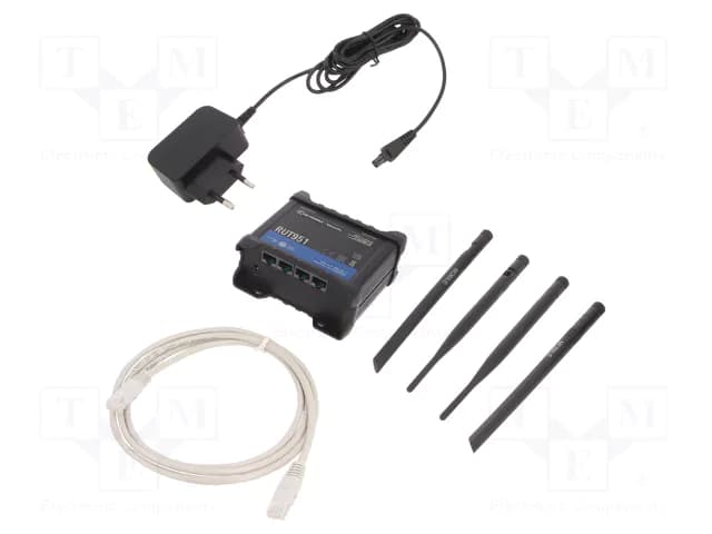Router Industrial Teltonika RUT951, Dual-SIM 4G/5G LTE, 4 Port RJ45, WiFi, IoT. marca Teltonika - Switch Industrial DIN-Rail