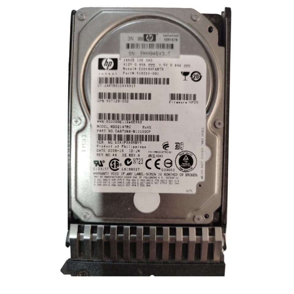 DISCO DURO HP 146GB 10K 3GBs SAS 2.5″ Server HDD - Server marca HP - Varios
