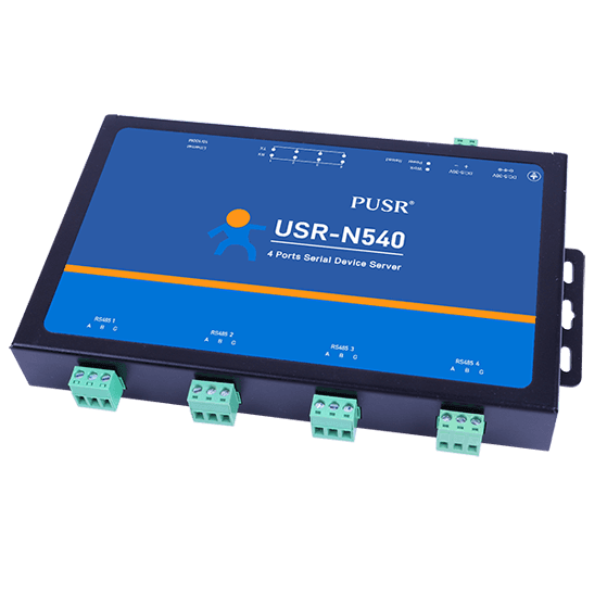 Convertidor 4 puertos Serie RS485 a Ethernet 10/100Mbps TCP/IP tipo Industrial - USR-N540 marca PUSR - Convertidor Serie a Ethernet