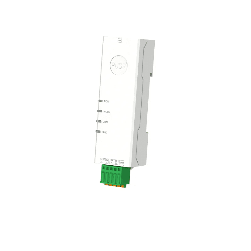 Convertidor servidor Serial RS485 a Ethernet RJ45 Industrial tamaño Lipstick DIN-Rail USR-DR134 marca PUSR - Convertidores RS485|RS232 |RS422 con Modbus RTU