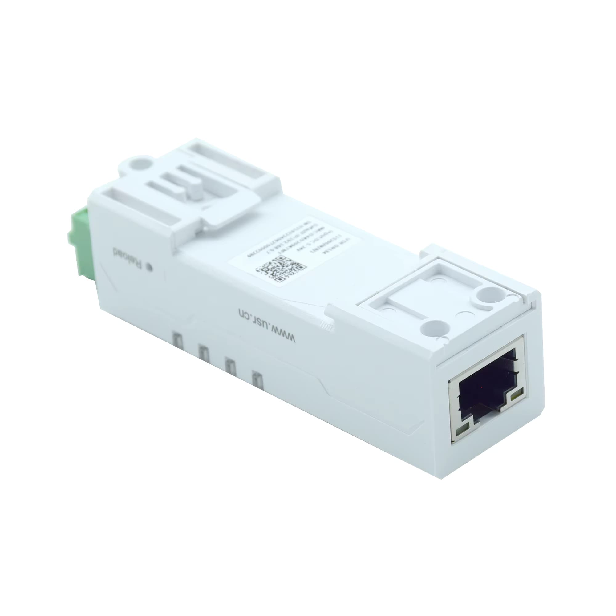 Convertidor servidor Serial RS485 a Ethernet RJ45 Industrial tamaño Lipstick DIN-Rail USR-DR134 marca PUSR - Convertidores RS485|RS232 |RS422 con Modbus RTU