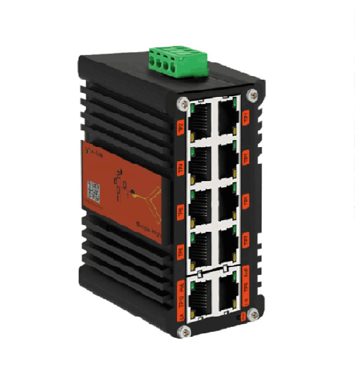 Switch Industrial 10 Puertos Ethernet Gigabit 8 Port -802.3at PoE + 2-Port No-PoE, DIN-Rail marca E-Link - Switch Industrial DIN-Rail