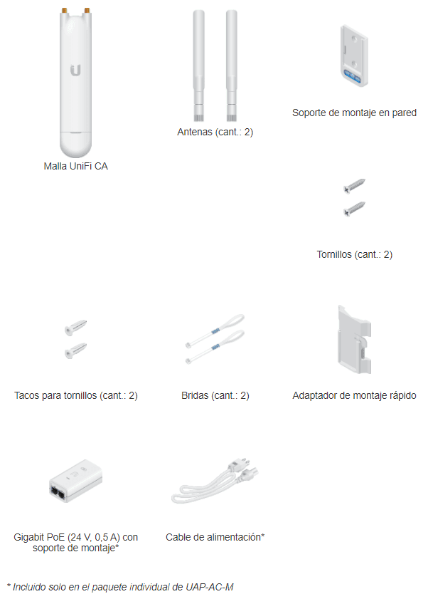 Access Point Unifi Mesh Para Exterior 802.11ac Doble Banda 2.4/5 Ghz, Mimo 2x2, Antenas Desmontables (Incluye PoE) marca Ubiquiti - Redes y Conectividad