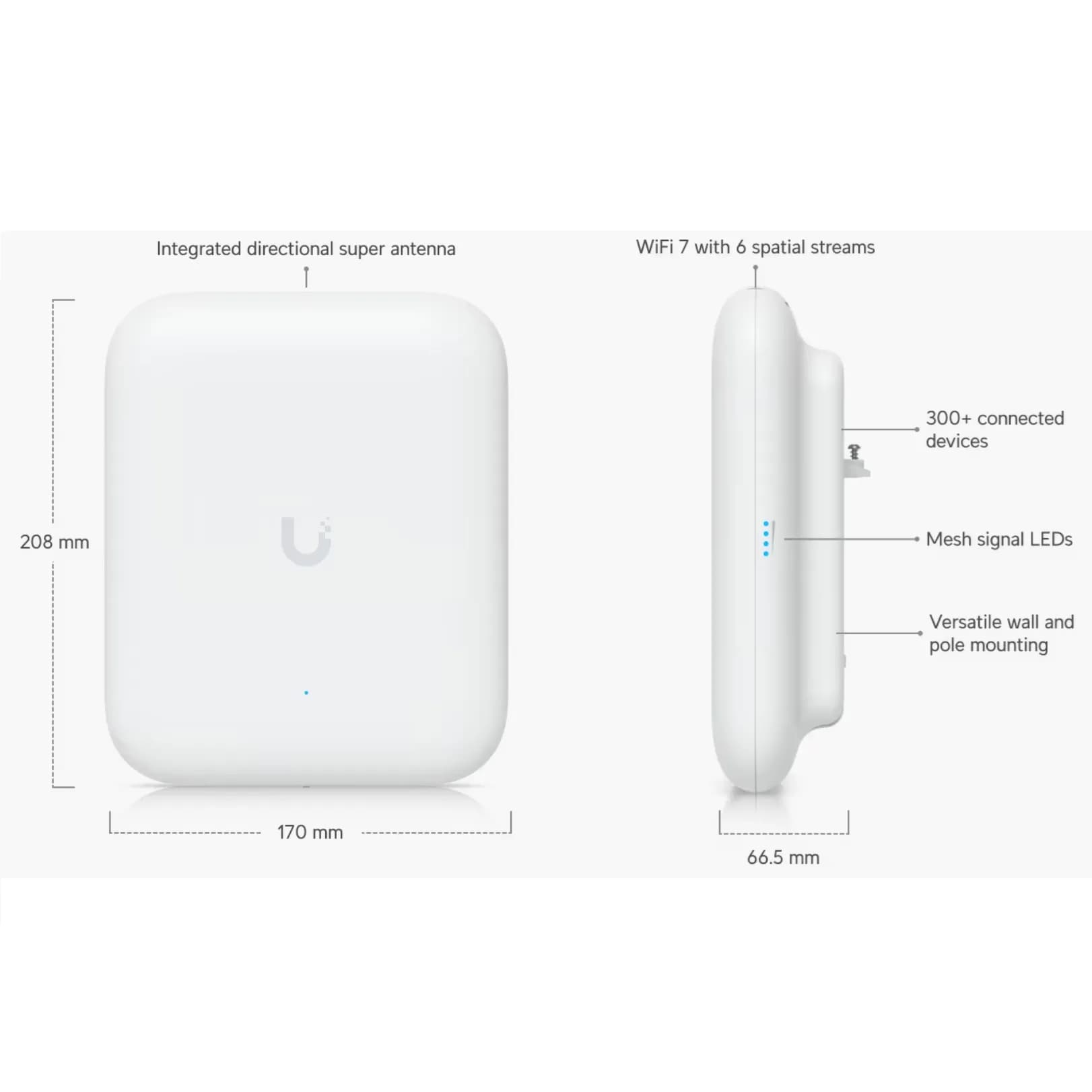 Punto De Acceso Ubiquiti Unifi U7 Pro Outdoor | Wi-Fi 7 Exterior | Puerto 2.5 Gbe | IP7 (No Incluye Poe) marca Ubiquiti - Redes y Conectividad
