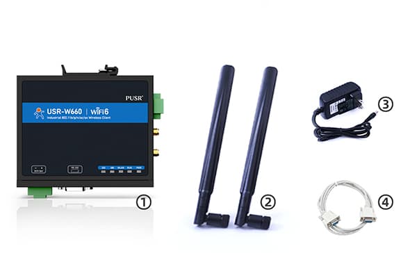 Convertidor Serial Inalambrico RS232/RS485 a Wi-Fi 6 Dual Band Grado industrial IP30 marca PUSR - Convertidor Serie a Ethernet