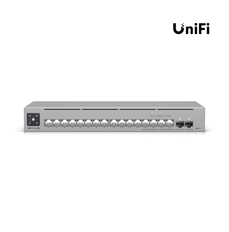 UBIQUITI USW-PRO-MAX-16-POE Switch UNIFI PoE 16 Puertos L3 marca Ubiquiti - Comunicaciones TI Telecom