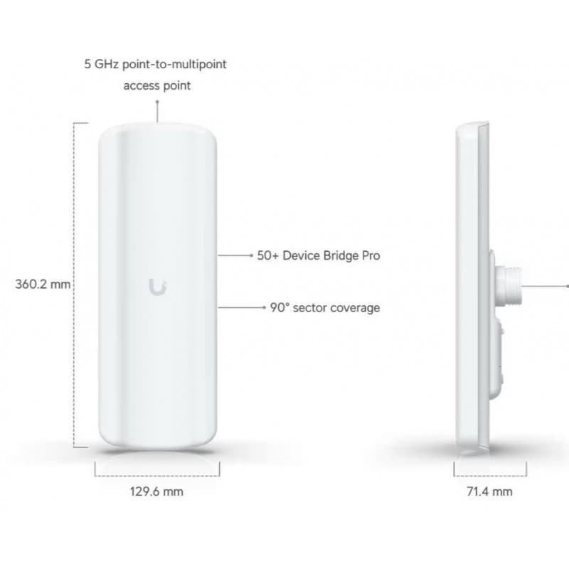 UDB-PRO-SECTOR Punto de Acceso de 5 Ghz 40 Clientes 5Km Ubiquiti marca Ubiquiti - Ubiquiti Router | Antenas | AP