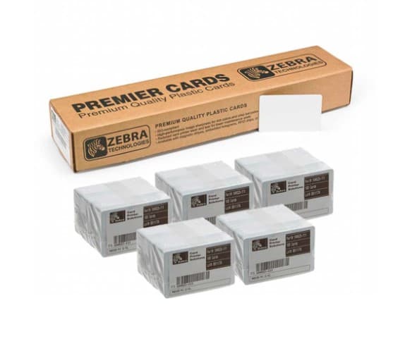 Tarjeta PVC CR80 para Carnet o Fotochek blanco Grosor 30mil Pack x 500 unid marca Zebra - Suministros
