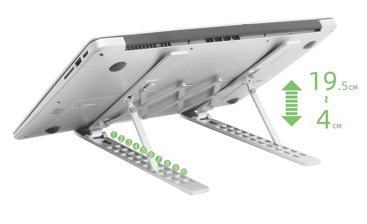 Soporte Base para Laptop Regulable- 13"-17" Aluminio - Encore marca Encore Electronics - Accesorios y Adaptadores