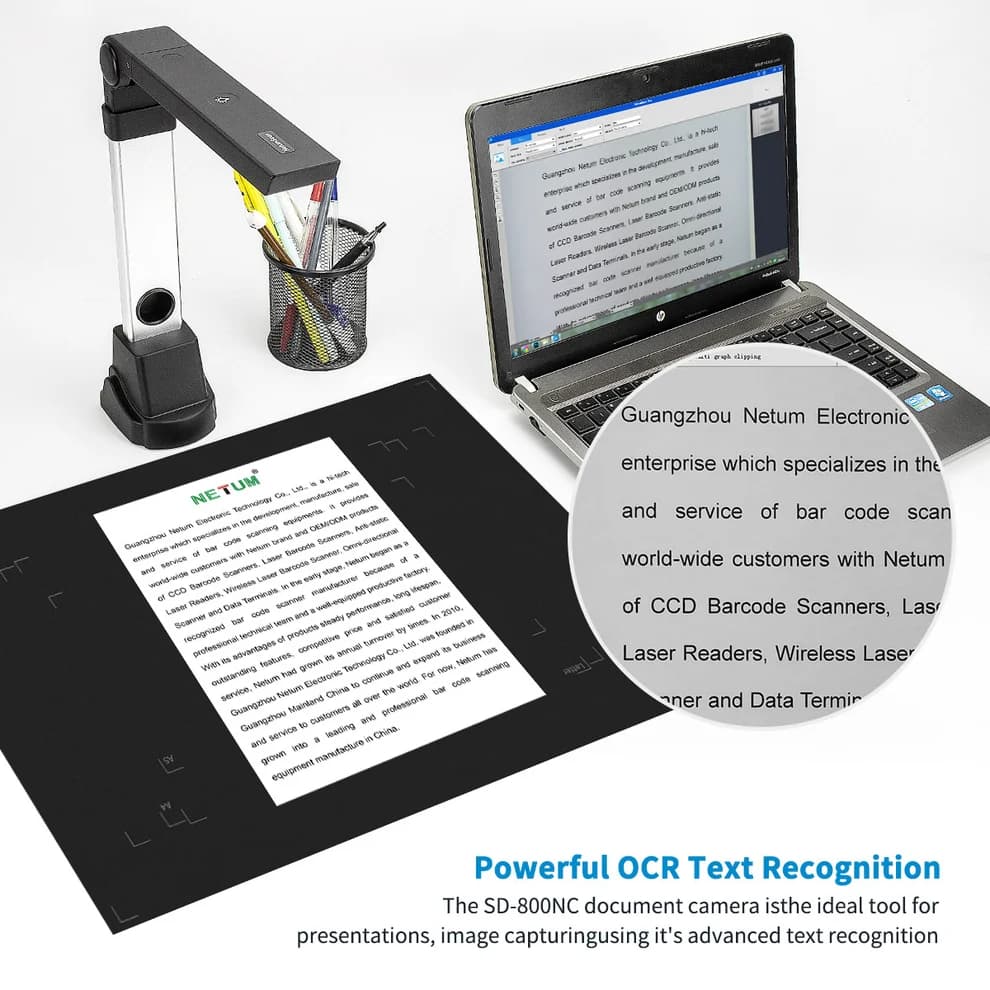Escáner de documentos y libros con cámara lector OCR  marca NETUM - Accesorios y Adaptadores
