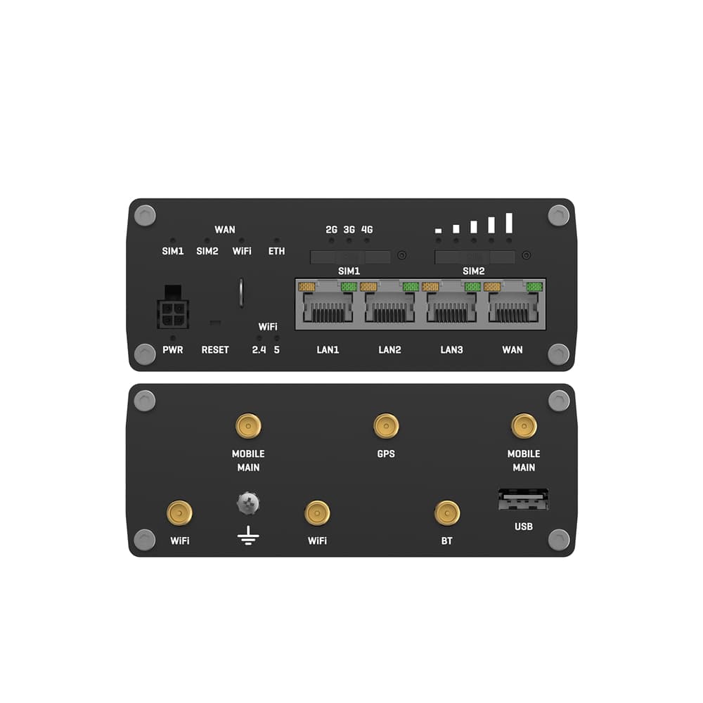 Router Industrial RUTX11, 4G LTE, Cat 6 300Mbps, 2 SIM, 4 RJ45 Gb, Wi-Fi 5 Dual Band, GNSS GPS, PoE pasivo, IP30 marca Teltonika - Equipos GPS | G4 | G5 | M2M