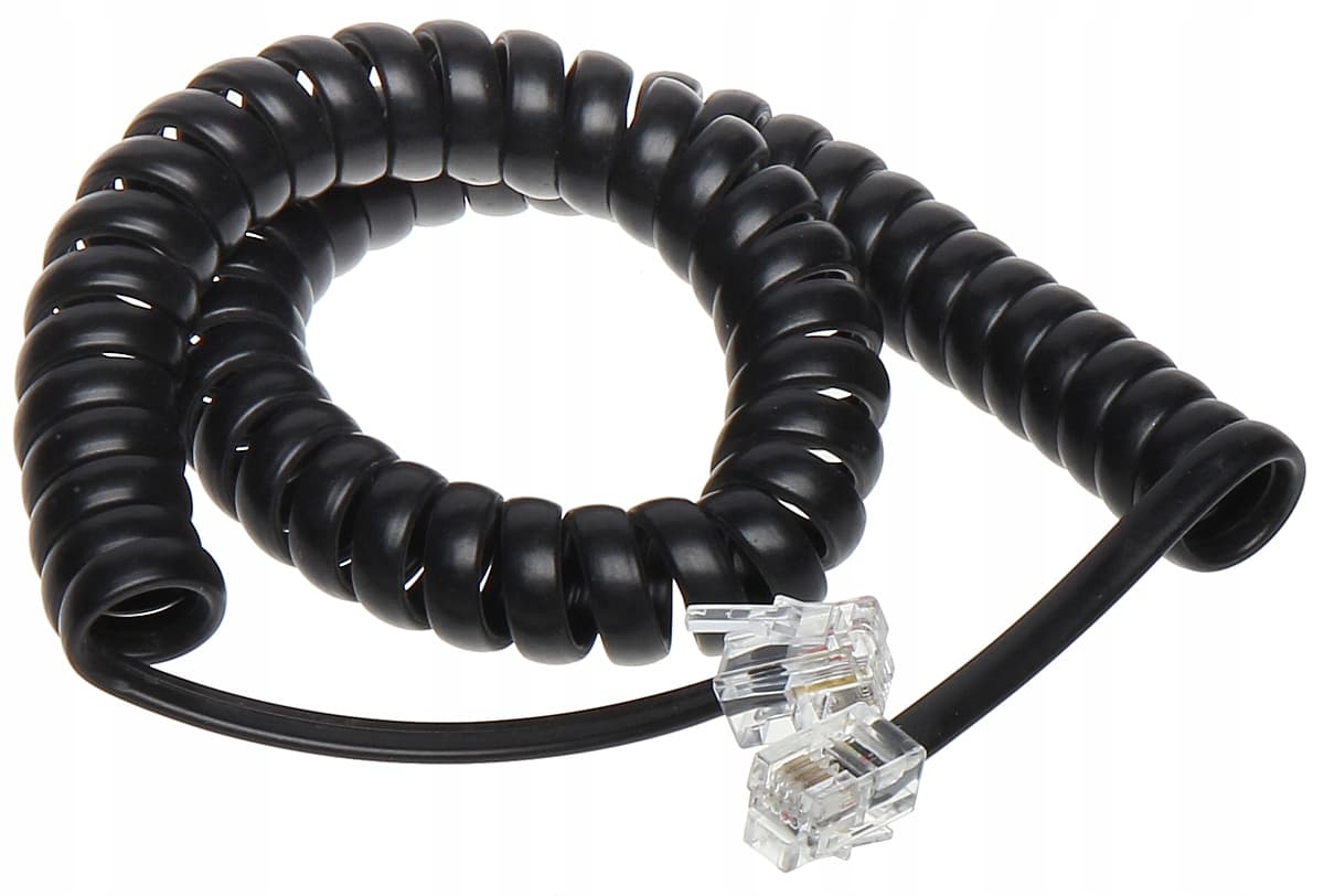 Cable Helicoidal Telefónico RJ9 de 15 Ft (4.5 mts) Blanco / Negro - Centrales y Telefonos IP 