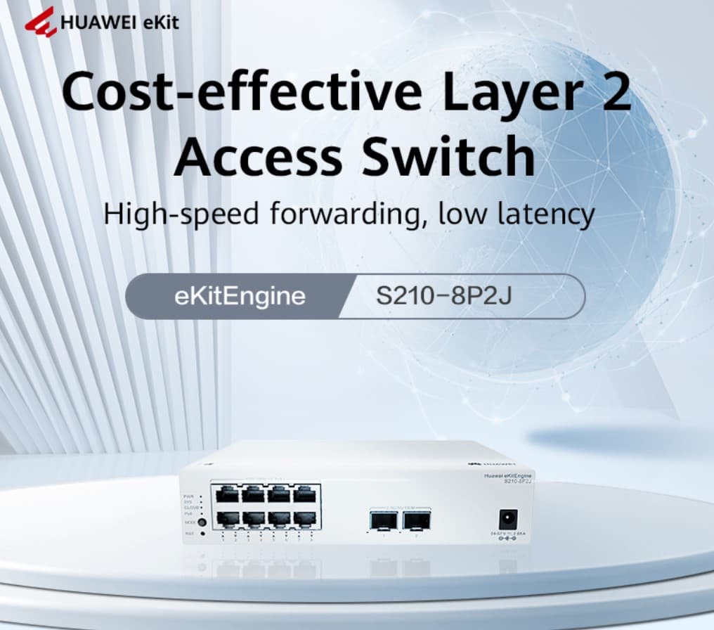 Switch Huawei S210-8P2J L2 Administrable Smart 8x 10/100/1000 PoE+ 2x SFP 2.5GE 128W