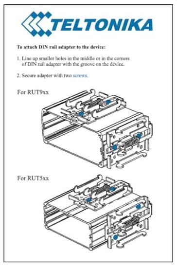 Kit de montaje Riel Din Teltonika PR5MECC00 marca Teltonika - Switch Industrial DIN-Rail