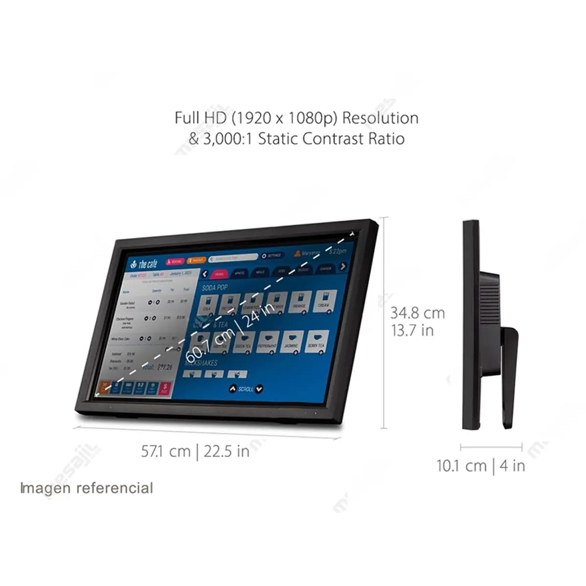Monitor Touch Screen de 24" Viewsonic TD2423D Pantalla Tactil FHD 1920*1080 7MS VGA-HDMI-DP C/ Parlante marca ViewSonic - Monitores Touch Screen