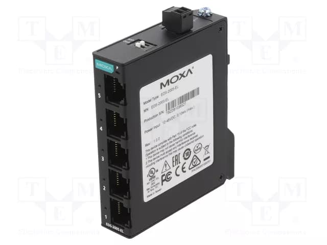 Switch Industrial 5-port Ethernet Gigabit DIN-Rail -10 to 60°C MOXA marca Moxa - Switch Industrial DIN-Rail