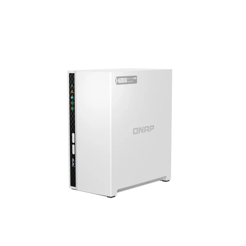 Servidor NAS QNAP de 2 Bahías tipo torre, 4-core 2.0GHz, 2GB RAM TS-233 marca Qnap - Servidores NAS