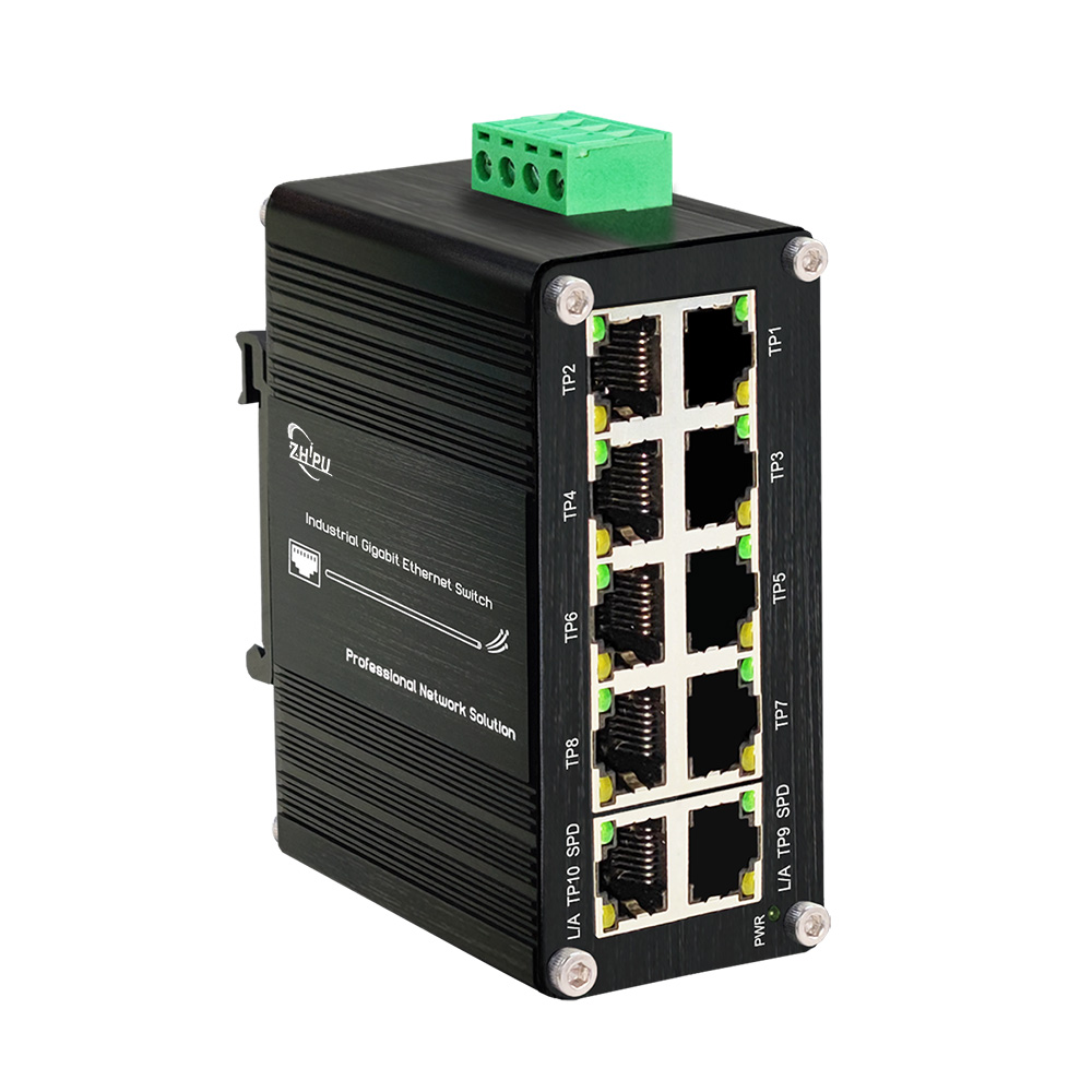 Mini Switch Industrial 10-port Ethernet Gigabit BASE-T no administrable DIN 