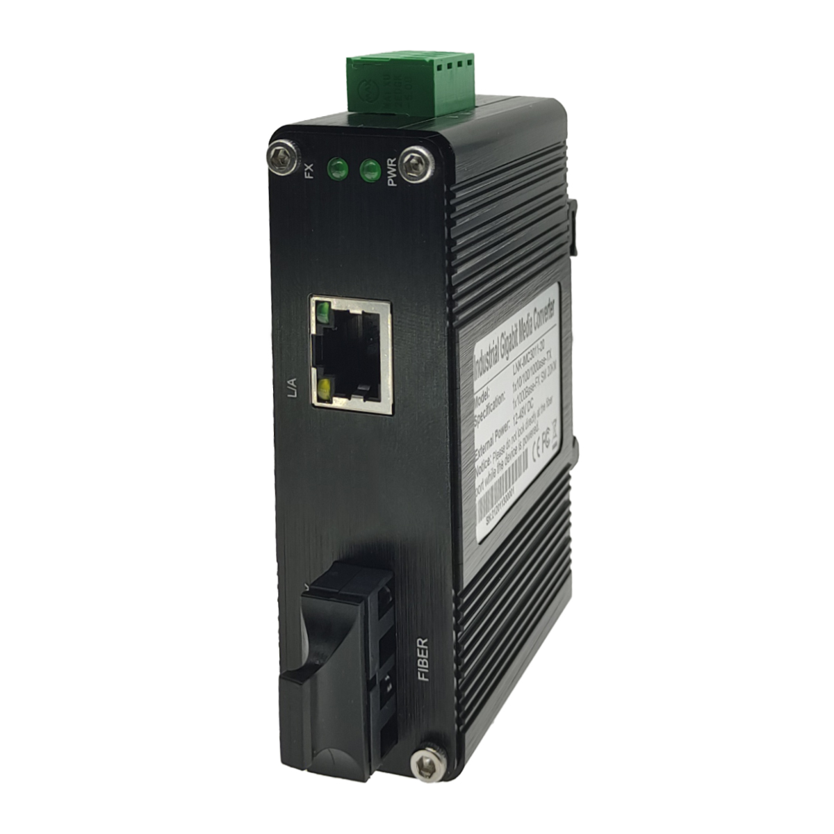 Media Converter Industrial 10/100/1000Base-T Ethernet a Fibra 1000Base-X monomodo SC, 1310nm, 20Km 