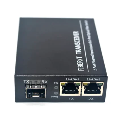 Media Converter (Gigabit & PoE) 1 puerto de Fibra SFP y 2 port RJ45 Ethernet Gigabit PoE + Transceiver  1GB SM 20Km