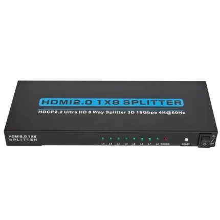 Splitter HDMI 2.0 1 x 8 ULTRA HD 4K 2K 3D HDR @60HZ 18Gbps Soporta HDCP 2.2 Case Metal ZENHON