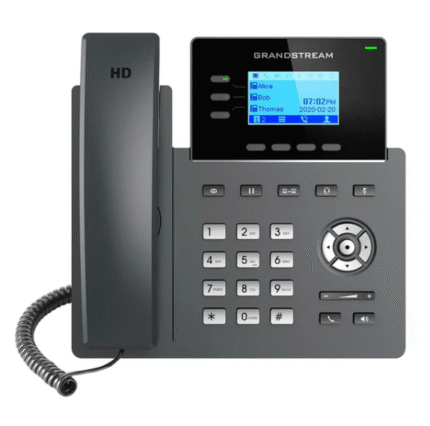 TELEFONO IP GRANDSTREAM, 3 LÍNEAS, 6 CUENTAS SIP, HASTA 3 ESTADOS DE LLAMADA 2 PUERTOS GIGABIT ETHERNET DE 10/100/1000 MBPS CON POE INTEGRADO. NO INCLUYE FUENTE