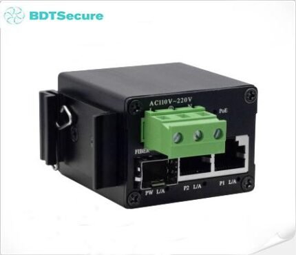 Media Converter Industrial 2-Port 10/100/1000T 802.3at PoE + 1-Port 100/1000X SFP Ethernet Switch 85~250VAC Directo