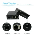 Media Converter (Gigabit & PoE) 1 puerto de Fibra SFP y 2 port RJ45 Ethernet Gigabit PoE + Transceiver 1GB SM 20Km - Imagen 11