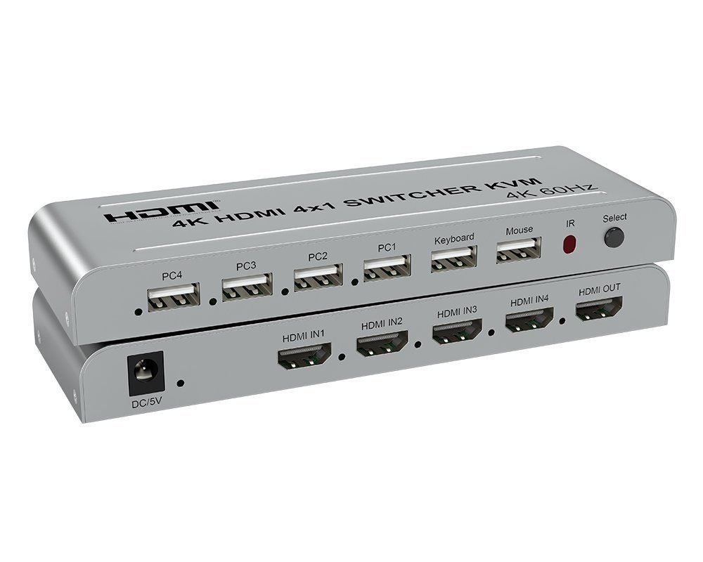ENHD-KM04-3.jpg SWITCH KVM HDMI 2.0 4K@60HZ PARA 4 COMPUTADORAS QUE COMPARTEN 1 MONITOR ENHD-KM04 ENCORE - Imagen 1