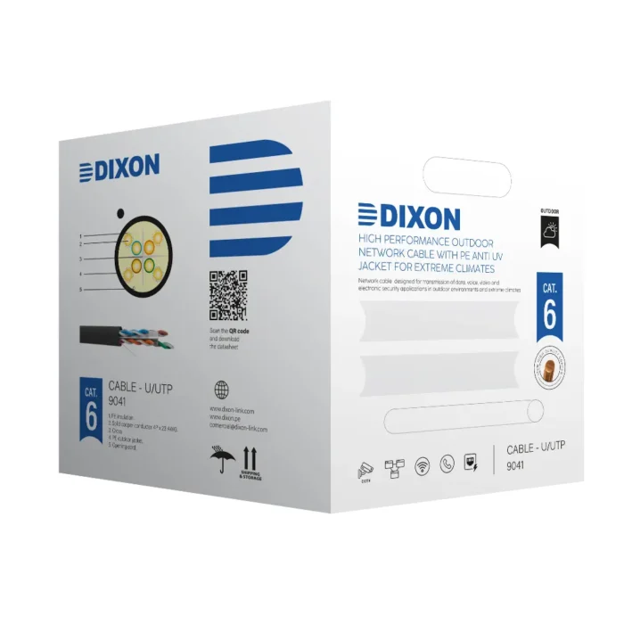 CABLE U/UTP CAT. 6 4PX23 AWG – 305M – 9041 – PARA USO EXTERIOR CON PROTECCIÓN UV - Imagen 1