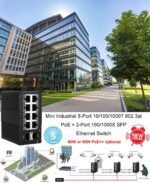 Swicth Industrial 8-Port Gigabit Ethernet 802.3at PoE + 2-Port SFP Gigabit - DIN-Rail - Imagen 4