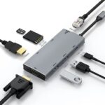 HUB Multipuerto Adaptador 8 en 1 Tipo C Estacion de acoplamiento Docking para 8 dispositivos