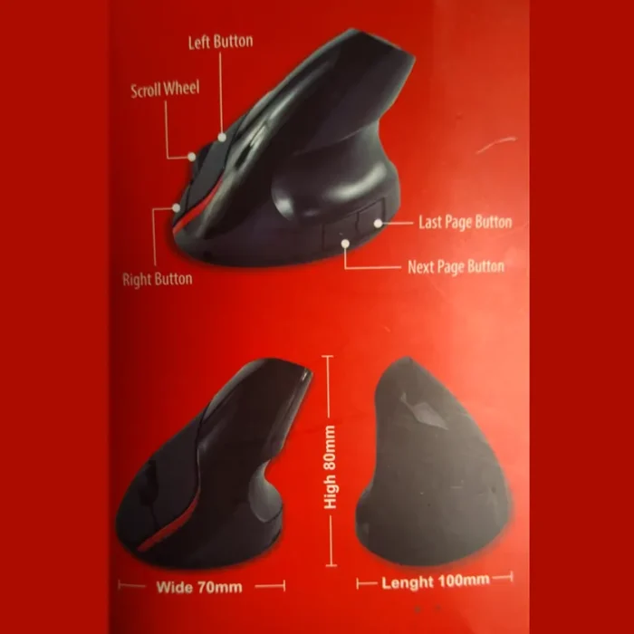 MOUSE INALAMBRICO VERTICAL CON BATERIA RECARGABLE ENCORE - Imagen 7