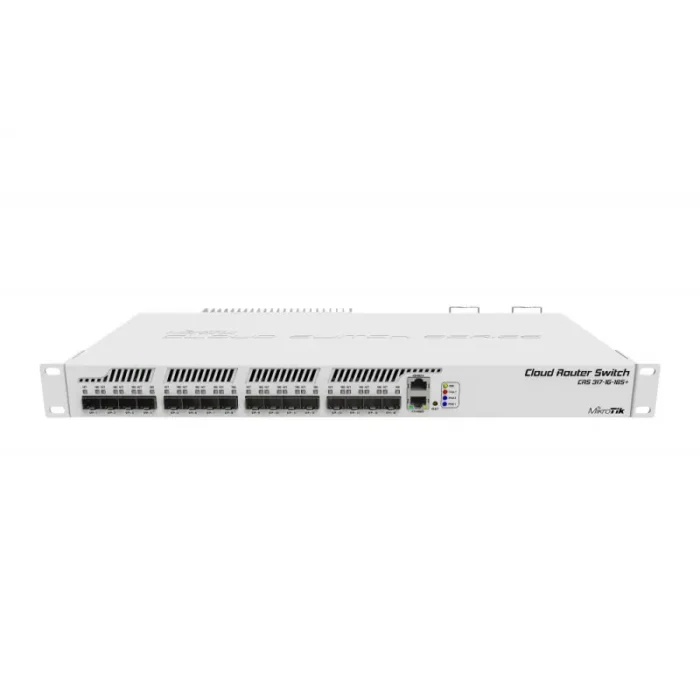 MIKROTIK CRS317-1G-16S+RM - CLOUD ROUTER SWITCH CRS317-1G-16S+RM 16 PUERTOS SFP+, 1 PUERTO GIGABIT ETHERNET. - Imagen 1