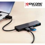 HUB con Conector TIPO C a 4 Puertos USB 3.0 Negro ENCORE EN-UCH419 - Imagen 2