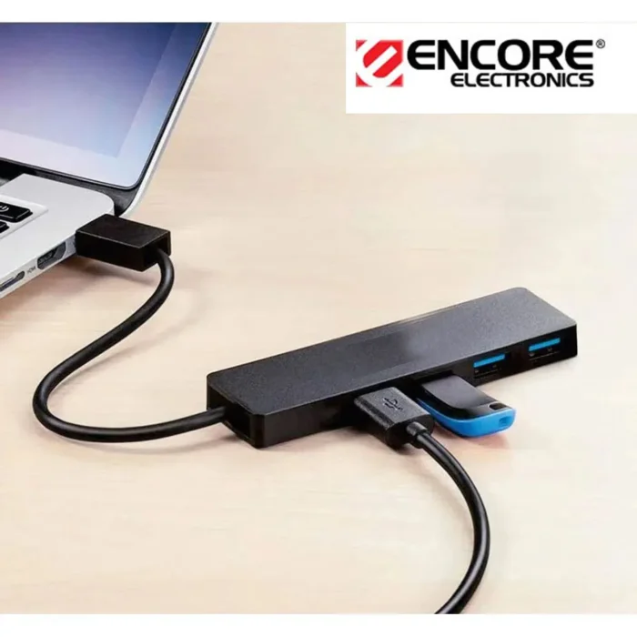 HUB con Conector TIPO C a 4 Puertos USB 3.0 Negro ENCORE - Imagen 2
