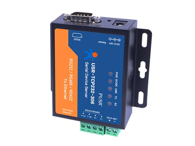 tcp232-306-1.webp Media Converter Ethernet 10/100 a Serial RS232 / RS485 uso Industrial - PUSR - Imagen 1