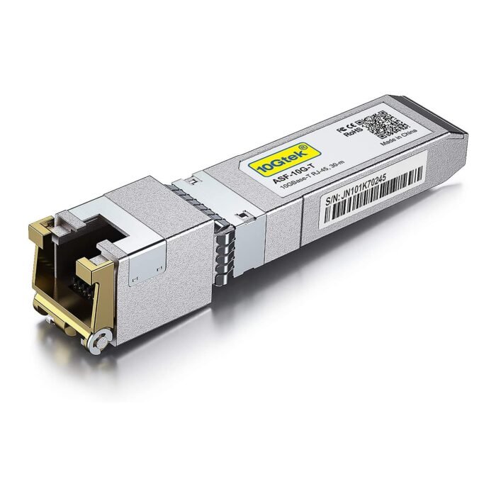Transceiver SFP+ 10Gb/s Gigabit Ethernet 10GBase-T RJ-45 CAT5/6 Cobre – 30 Metros. - Imagen 1