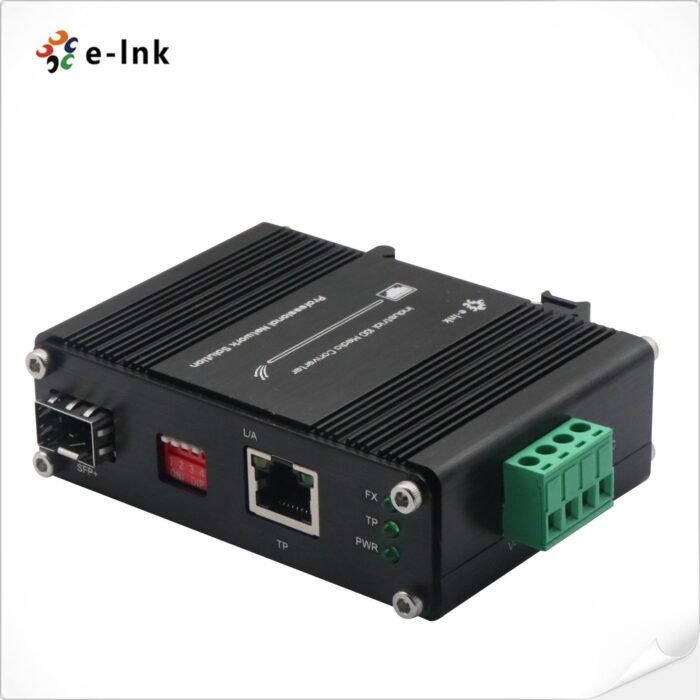Media converter Industrial 10GB RJ45 a Fibra 10GBASE-X SFP+ DIN-Rail E-Link - Imagen 3