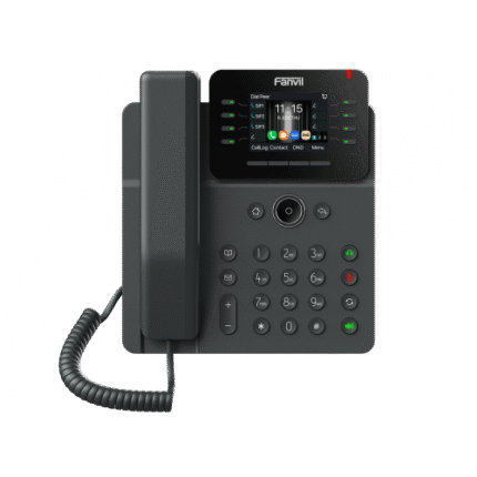 Teléfono IP Empresarial Fanvil V62G 12 líneas SIP, pantalla a color 2.8, PoE Gigabit, conferencia local 6 vías c/fuente
