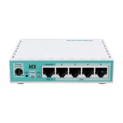 Router Mikrotik E50UG RouterBOARD hEX CPU doble núcleo 950 MHz, RAM 512 MB, 5xLAN Gigabit, USB, PoE in, RouterOS v7 L4